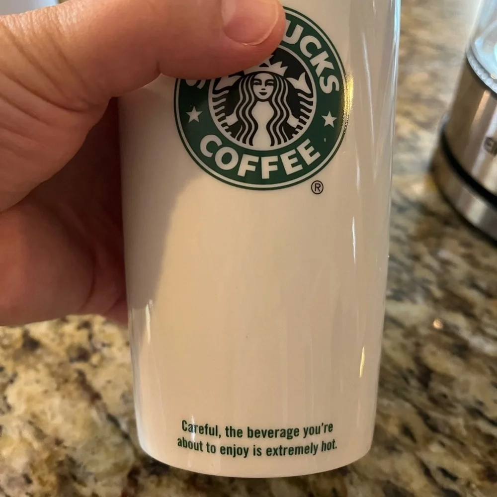 Starbucks White Ceramic Mug with Green Logo